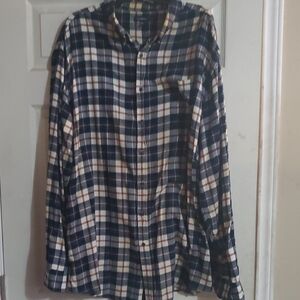 Croft & Barrow Blue and White Plaid Shirt